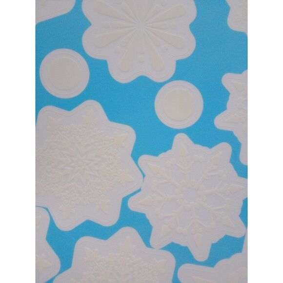 7 Sheets Cling Stickers Snowflakes & Snowballs Christmas Winter Window + Scraper - Picture 2 of 10
